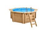 Pool "Java" 3,55 m / 1,16m Achteck Rund (Filteranlage 6,0m3, Basis Set)