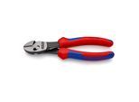 KNIPEX 73 72 180 F TwinForce® Hochleistungs-Seitenschneider mit Öffnungsfeder mit Mehrkomponenten-Hüllen schwarz atramentiert 180 mm)