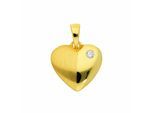 Herzkette ADELIA´S "Halskette - Herzkette mit Anhänger Herz mit Zirkonia aus 333", gold, Halsketten, Damen, Gelbgold 333 Gold, Gelbgold 333, Gold, Herzkette, Schmuckset mit bis 45 cm stufenlos verstellbarer 925 Silber Halskette