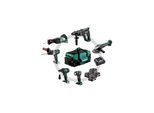 Metabo Akku Combo Set Bauhandwerk 6.1 mit Werkzeugtasche bestehend aus Akku-Schlagbohrschrauber SB 18 LTX Akku-Kombihammer KH 18 LTX 24 Akku-Winkelschleifer W 18 L 9-125 Quick Akku-Säbelsäge ASE 18 LTX Akku-Schlagschrauber SSW 18 LTX 300 BL und LED-Lampe ULA 14.4-18 685211000)