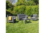 Möbelix , Anthrazit , Kunststoff , UV-beständig , Gartenmöbel, Loungemöbel, Loungegarnituren