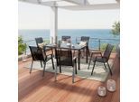 Luca Bessoni , Schwarz , Metall, Glas, Textil , Gartenmöbel, Gartenmöbel-Sets, Gartengarnituren