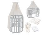 Waldin Babybett OWAL Kinderbett 7in1 mit Matratze, mitwachsendes Kinder-Bett