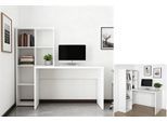 Regal-Schreibtisch OTTO HOME "Triest, Computertisch mit Raumtrenner, Breite 156 cm", weiß (weiß, weiß, weiß), B:156cm H:146cm T:59cm, Tische, Regal-Schreibtisch, Regalelement flexibel montierbar, 6 Fächer, Tischbreite 120 cm