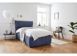Polsterbett OTTO HOME "Jenson", blau (dunkelblau), B:128cm L:225cm, Struktur weich (85% Polyester/15% Nylon), Betten, Polsterbett, als Bettgestell oder mit 3 Matratzenarten und Härtegraden