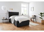 Polsterbett OTTO HOME "Jenson", grau (anthrazit), B:128cm L:225cm, Struktur weich (85% Polyester/15% Nylon), Betten, Polsterbett, als Bettgestell oder mit 3 Matratzenarten und Härtegraden
