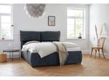 Polsterbett OTTO HOME "Jenson", blau (dunkelblau), B:188cm L:225cm, Struktur weich (85% Polyester/15% Nylon), Betten, Polsterbett, als Bettgestell oder mit 3 Matratzenarten und Härtegraden