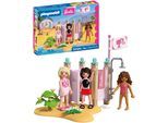 Konstruktions-Spielset PLAYMOBIL "PLAYMOBIL x Barbie™ Strandmode (72124), Barbie™", pink (bunt), Spielbausteine, Kinder, Kunststoff, Konstruktions-Spielset, Made in Europe