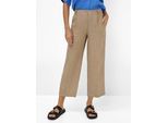 Culotte BRAX "Style MAINE S", Damen, Gr. 48K (24), Kurzgrößen, beige, Web, 100% Leinen, Hosen Culotte