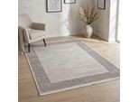 Teppich SEHRAZAT "Venus 7798", beige (beige, creme), B:200cm H:11mm L:300cm, Obermaterial: 60% Polyester, 40% Polypropylen, Teppiche, Teppich, Kurzflor, Orient Vintage Optik, mit Fransen, Wohnzimmer