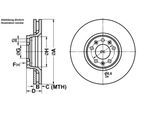 ATE Bremsensatz, Scheibenbremse ijf141dfb3 Vorderachse belüftet 304mm 28mm für Peugeot Citroën Fiat TOYOTA