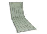 Liegenauflage, Hellgrün, Textil, Streifen, Füllung: Schaumstoff, Vlies, 60x7x190 cm, Oeko-Tex® Standard 100, pflegeleicht, hochwertige Qualität, langlebig, für den Außenbereich geeignet, mittels Bändern zu befestigen, Gurtband Wendekissen, Outdoor-Kissen, Liegenauflagen