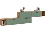 Schrank-Set HOME AFFAIRE "ENESTE, 6-teilig, in verschiedenen Farben, individuell kombinierbar", artisan eiche nachbildung, smoke grün, B:276cm H:34cm T:97cm, Spanplatte, Kastenmöbel-Sets, Stauraumelement, Kombination, Wohnkombination, Schrankwand, Lowboard