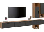 Schrank-Set HOME AFFAIRE "ENESTE, 9-teilig, in verschiedenen Farben, individuell kombinierbar", schwarz (artisan eiche nachbildung, basalt grau), B:300cm H:34cm T:178cm, Spanplatte, Kastenmöbel-Sets, Stauraumelement, Kombination, Wohnkombination, Schrankwand, Lowboard