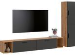 Schrank-Set HOME AFFAIRE "ENESTE, 6-teilig, in verschiedenen Farben, individuell kombinierbar", grau (artisan eiche nachbildung, basalt grau), B:259cm H:34cm T:182cm, Spanplatte, Kastenmöbel-Sets, Stauraumelement, Kombination, Wohnkombination, Schrankwand, Lowboard