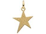 Kettenanhänger JOBO "Anhänger Stern", gelb (gelbgold 375), Schmuckanhänger, Damen, Gelbgold 375, Kettenanhänger, 375 Gold beidseitig tragbar glitzernd oder matt