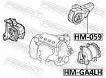 FEBEST Lagerung, Motor hmga4lh vorne links für HONDA