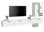 Schrank-Set HOME AFFAIRE "ENESTE, 9-teilig, in verschiedenen Farben, individuell kombinierbar", weiß, B:300cm H:34cm T:178cm, Spanplatte, Kastenmöbel-Sets, inkl. Beleuchtung, Stauraumelement, Kombination, Schrankwand, Lowboard
