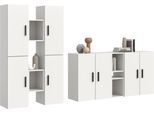 Schrank-Set HOME AFFAIRE "ENESTE, 12-teilig, in verschiedenen Farben, individuell kombinierbar", weiß, B:270cm H:34cm T:182cm, Spanplatte, Kastenmöbel-Sets, Stauraumelement, Kombination, Wohnkombination, Schrankwand, Lowboard