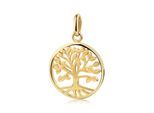 Kettenanhänger FIRETTI "Schmuck Geschenk Gold 375 Halsschmuck Anhänger Baum des Lebens", gelbgoldfarben, Schmuckanhänger, Damen, Gelbgold 375, 1,28 g, Kettenanhänger