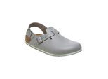 Clog BIRKENSTOCK "Tokio Pro", Damen, Gr. 44, grau, Obermaterial: 50% Rindsleder Leather cow. 50% Lammleder LEL., Schuhe Clog
