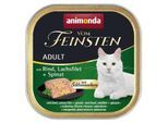animonda Vom Feinsten Nassfutter Katze, Adult, mit Schlemmerkern Rind, Lachsfilet und Spinat 32x100 g