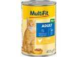 MultiFit Nassfutter Katze Adult, in Gelee, Huhn 24x405 g