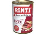 RINTI Kennerfleisch Nassfutter Hund, Adult, Dose, Ente 24x400 g