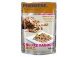 PREMIERE Deluxe Ragout Nassfutter Katze Adult Reich an Lamm 44x85 g