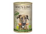 DOG'S LOVE Nassfutter Hund, Adult, Greens Bio, Obst und Gemüse 6x400 g