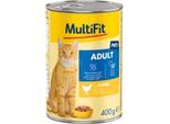 MultiFit Nassfutter Katze Adult, Paté, Huhn 24x400 g