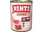 RINTI Sensible Nassfutter Hund, Adult, Dose, Rind und Reis 12x800 g