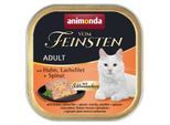 animonda Vom Feinsten Nassfutter Katze, Adult, mit Schlemmerkern Huhn, Lachsfilet und Spinat 32x100 g