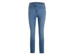7/8-Hose GOLDNER "Slim Fit Jeans BELLA mit Dehnbund", Damen, Gr. 42, N-Gr, blau (hellblau), Obermaterial: 56% Baumwolle CO. 27% Polyester PES. 14% Viskose CV. 3% Elasthan EL., normal, Hosen 7/8-Hose, Ohne