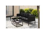 Ambia Garden Loungegarnitur, Dunkelgrau, Metall, Textil, 3-teilig, Füllung: Polyester,Schaumstoff, einzeln stellbar, 128x68x66 cm, wetterbeständig, geeignet für Balkon, Loungemöbel, Gartenlounge-Sets