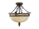 Elstead Lighting , Walnussfarben , Metall, Glas , 36.8 cm , Grüner Punkt, RoHS , Beleuchtung, Innenleuchten, Deckenleuchten