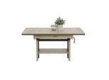 Livetastic , Eichefarben , Holzwerkstoff , Holzoptik , rechteckig , 70x53-72x110-150 cm , Stauraum, ausziehbar, höhenverstellbar ,