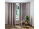 Vorhang KUTTI "Dimout" Gr. 2, braun, B:140cm H:145cm, Polyester, Gardinen, Verdunkelung, Thermo, isolierend, einfarbig