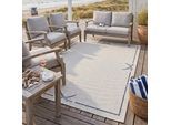 Teppich SANSIBAR "Nordsee Beach SA-035", creme, B:67cm H:5mm L:120cm, Polypropylen, Teppiche, Teppich, modernes Design, meliert, Motiv: Säbel, In- und Outdoor geeignet