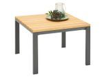 Ambia Garden Loungetisch , Anthrazit, Naturfarben , Holz, Metall , Eukalyptusholz , massiv , quadratisch , eckig , 65x40x65 cm , Gartenmöbel, Gartentische, Loungetische