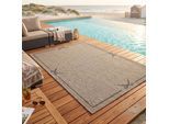 Teppich SANSIBAR "Nordsee Beach SA-035", braun, B:200cm H:5mm L:290cm, Polypropylen, Teppiche, Teppich, modernes Design, meliert, Motiv: Säbel, In- und Outdoor geeignet