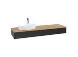 Villeroy und Boch Antao Waschtisch-Unterschrank K15051PD 160x19x50cm, Hahnlochbohrung, Waschbeckenplattenfarbe honey oak, black matt lacquer