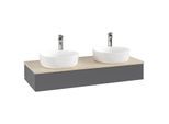 Villeroy und Boch Antao Waschtisch-Unterschrank K13053GK 120x19x50cm, Hahnloch, Waschbeckenplattenfarbe botticino, anthracite matt lacquer