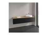 Villeroy und Boch Antao Waschtisch-Unterschrank K38051PD 160x36x50cm, Hahnlochbohrung, Waschbeckenplattenfarbe honey oak, black matt lacquer