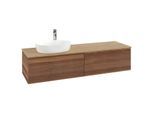 Villeroy und Boch Antao Waschtisch-Unterschrank K37151HM 160x36x50cm, Hahnlochbohrung, Waschbeckenplattenfarbe honey oak, warm walnut