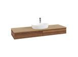 Villeroy und Boch Antao Waschtisch-Unterschrank K14051HM 160x19x50cm, Hahnlochbohrung, Waschbeckenplattenfarbe honey oak, warm walnut
