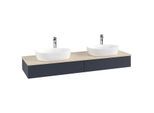 Villeroy und Boch Antao Waschtisch-Unterschrank L17153HG mit Beleuchtung mit Struktur, 160x19x50cm, Hahnlochbohrung, Waschbeckenplattenfarbe botticino, midnight blue matt lacquer