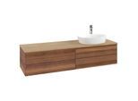 Villeroy und Boch Antao Waschtisch-Unterschrank K27051HM 160x36x50cm, Hahnloch, Waschbeckenplattenfarbe honey oak, warm walnut