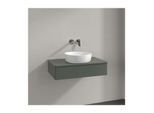 Villeroy und Boch Antao Waschtisch-Unterschrank K08050HL 80x19x50cm, Hahnloch, Waschbeckenplattenfarbe Lack, leaf green matt lacquer