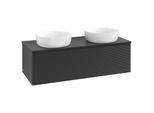 Villeroy und Boch Antao Waschtisch-Unterschrank K35110PD 120x36x50cm, Waschbeckenplattenfarbe Lack, black matt lacquer
